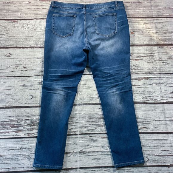 Soho Womens Jeans sz 18 Medium Wash Distressed Boyfriend x30"insm Cotton Stretch - Picture 8 of 10